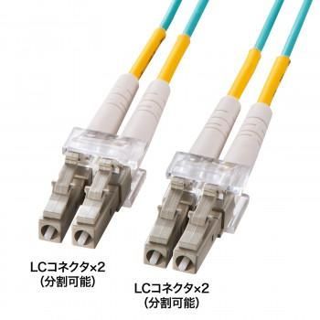 サンワサプライ メガネ型光ファイバケーブル(マルチ50μmOM3、LC×2-LC×2) 3m HKB-OM3LCLC-03N