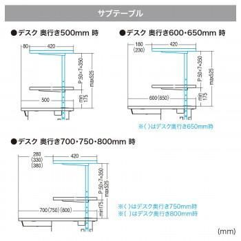 サンワサプライ eデスク サブテーブルW950mm用 ホワイト EST-95W