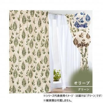 カーテン オリーブ 4P 100×200 グリーン 725842004200035