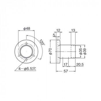 シロクマ 壁用エンド アンバー ABR-820 35φ シロクマ 壁用エンド アンバー ABR-820 35φ