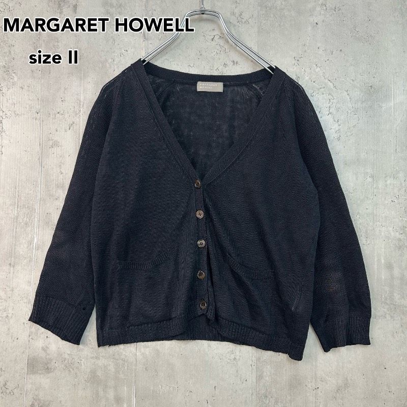 MARGARET HOWELL マーガレットハウエル リネン カーディガン 麻 100% V