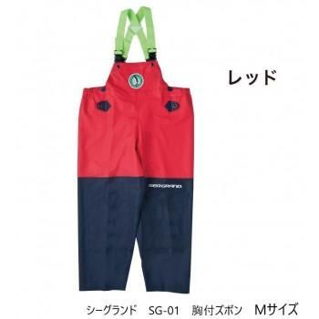 弘進ゴム　　　シーグランド　SG-01　胸付ズボン　レッド　M　G0580AB