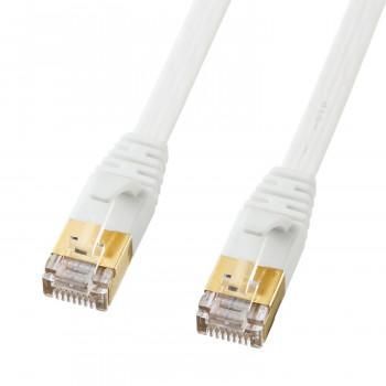 サンワサプライ CAT7ウルトラフラットLANケーブル 10m ホワイト KB-FLU7-10W