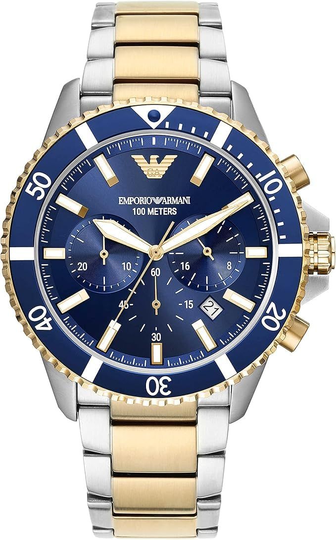 Emporio Armani クロノグラフ ツートーン ステンレススチールウォッチ [並行輸入品]