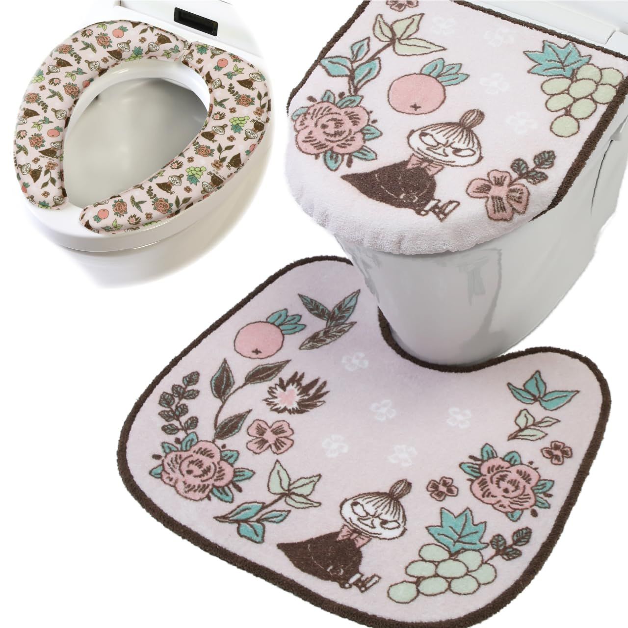 新品 ヨコズナクリエーション トイレタリー (トイレマット&フタカバー&便座カバー ３点セット) (シャインピンク レギュラー)