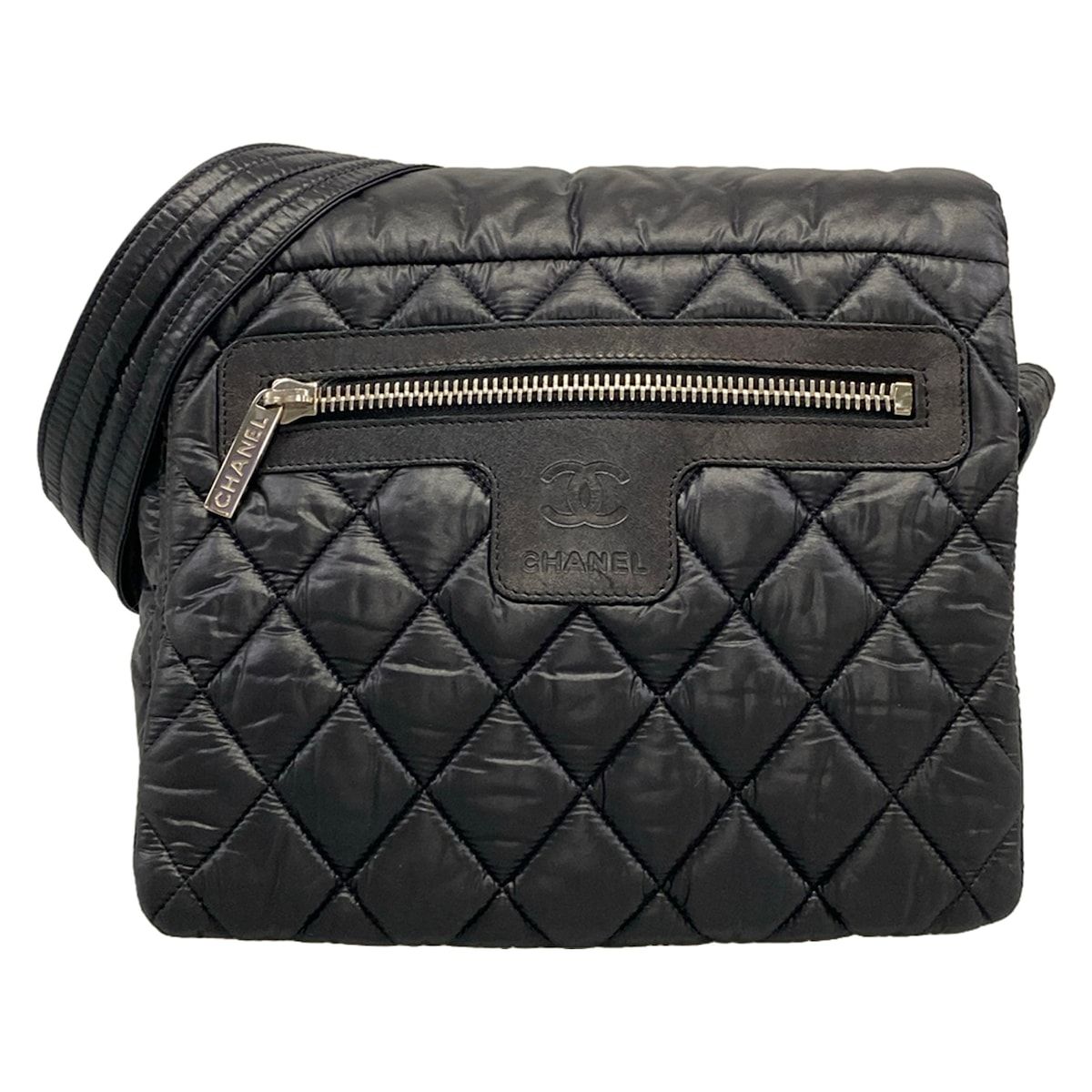 CHANEL(シャネル) ショルダーバッグ美品  コココクーン A48616 黒 CHANEL(シャネル) ショルダーバッグ コココクーン A48616 黒 シルバー