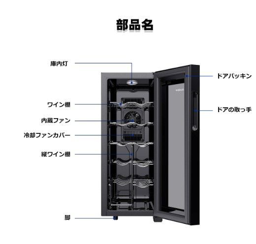 新品 12本収納 ワインセラー ペルチェ静音式 縦置き横置き対応 温度