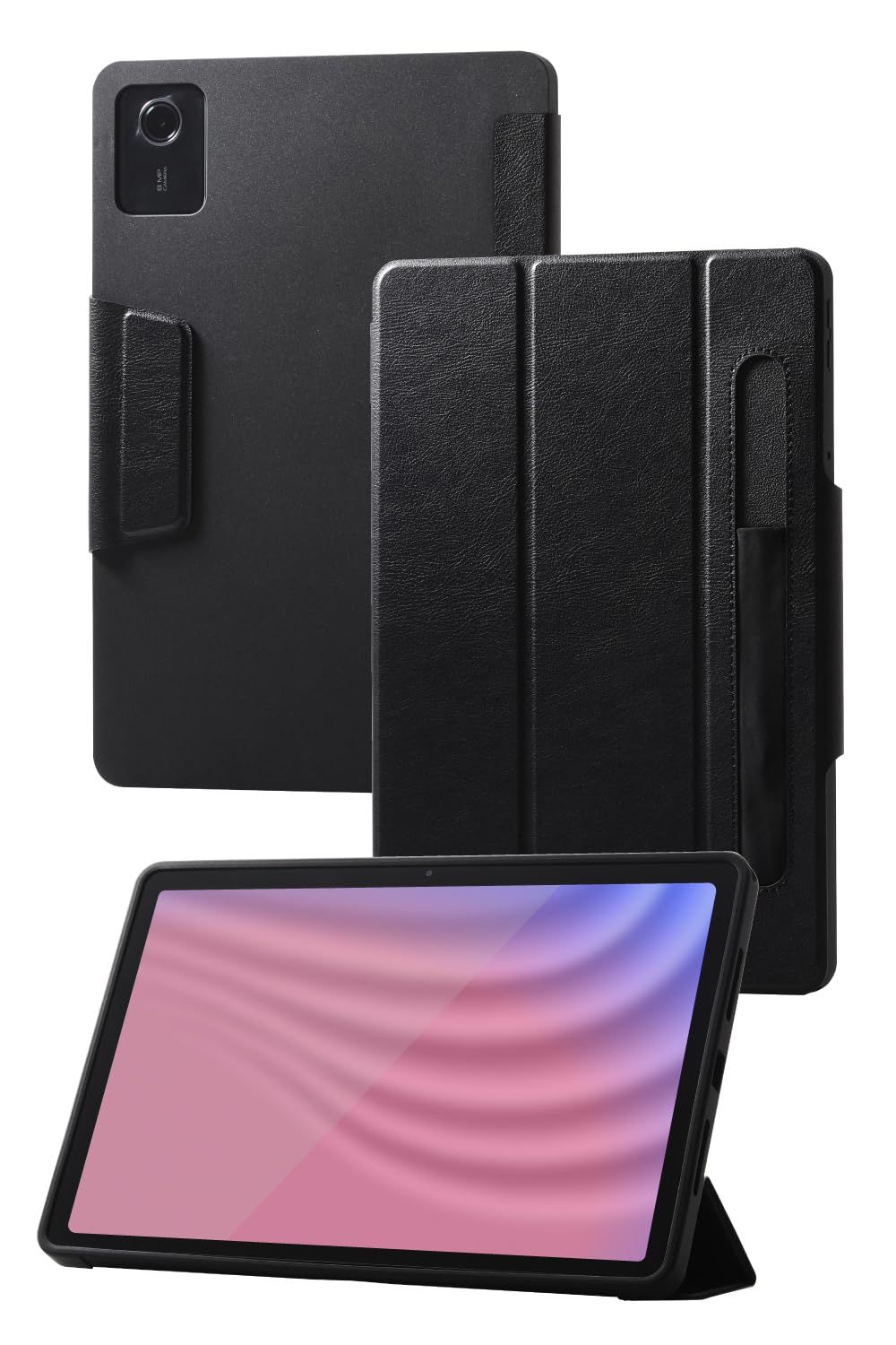 新品 エレコム lenovo tab k11 ケース 手帳型 タッチペンホルダー付き 変えられる2つのスタンド角度 傷や衝撃吸収 ソフトレザー ブラック TB-LK11PLFPBK