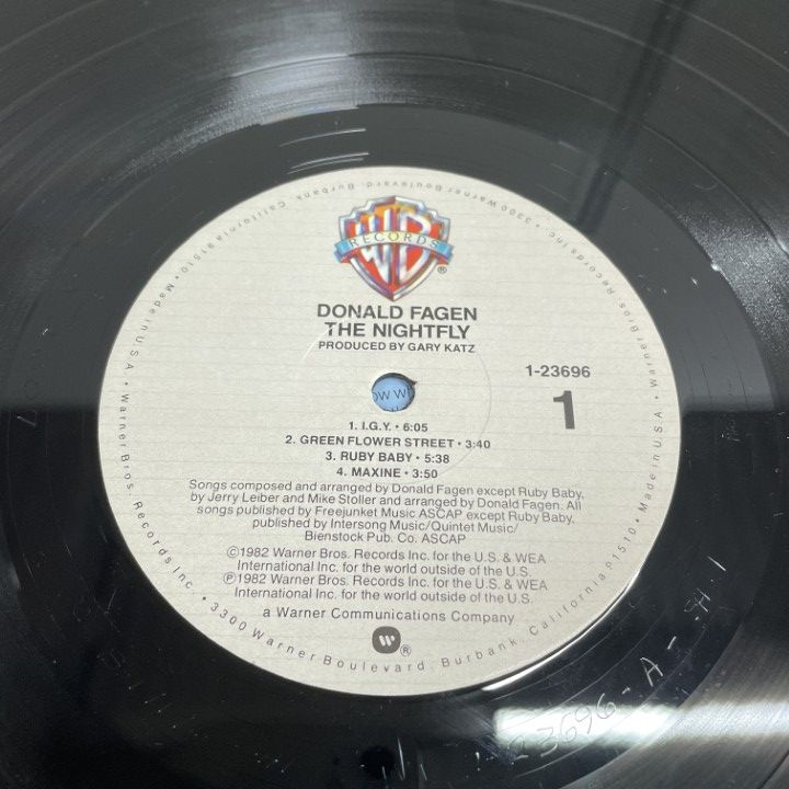 レコード新品同様! ドナルド・フェイゲン 初版盤 USカッティング RL刻印 △01)【1点限り!】【MASTERDISK刻印】Donald Fagen/The Nightfly