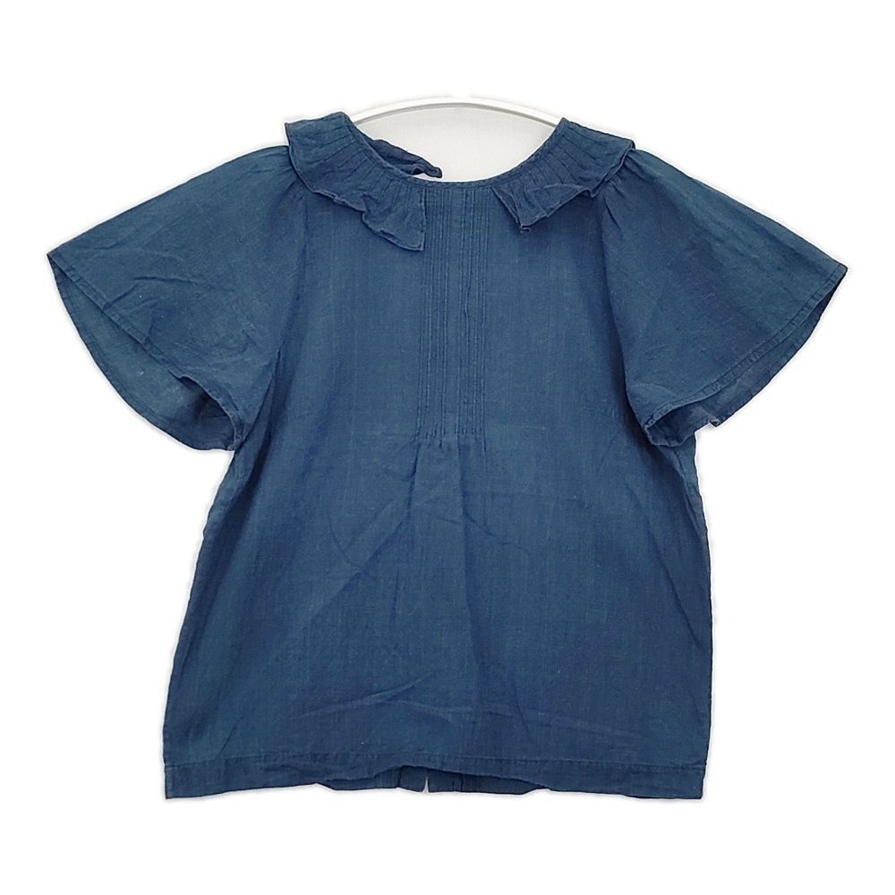 45R/45rpm 藍インドカディdeフリルカラーブラウス 定価33000円 バック