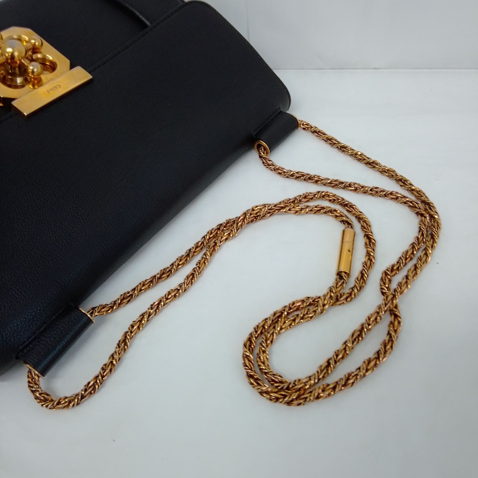 ART08 クロエ 極美品 エルシー チェーンショルダーバッグ ゴールド金具 
