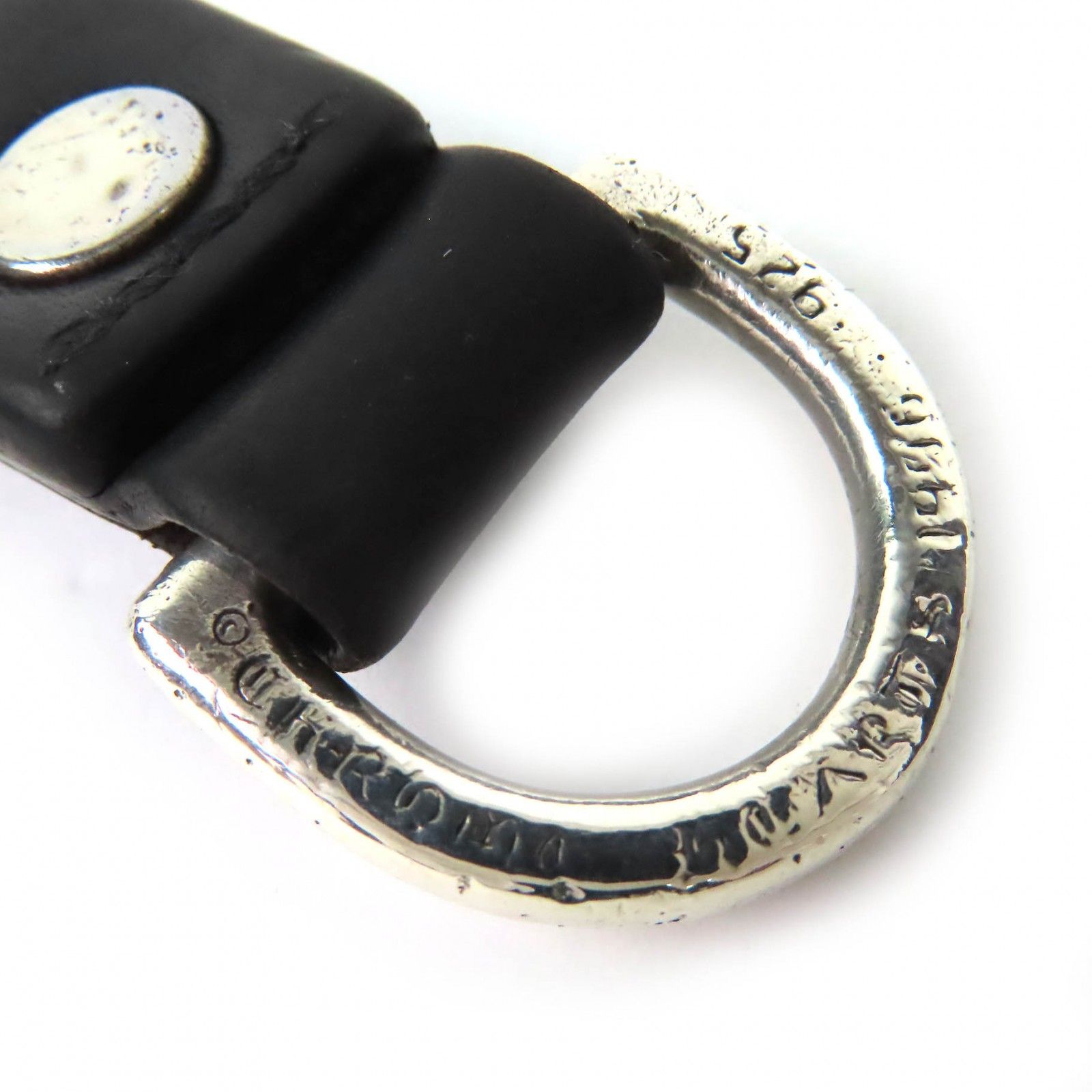 美品△CHROME HEARTS クロムハーツ レザー 925 クロスボール Dカン