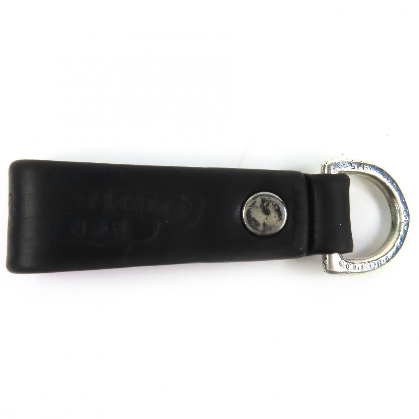 美品△CHROME HEARTS クロムハーツ レザー 925 クロスボール Dカン