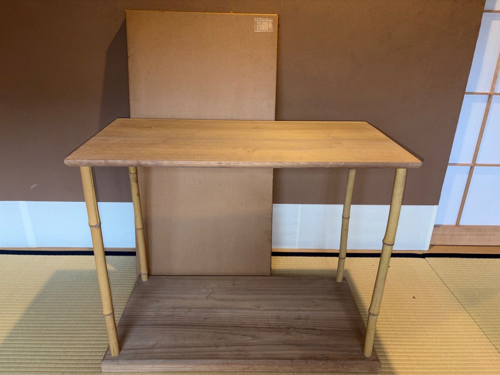 竹台子 組み立て式 木製 茶道具 茶棚 竹細工 お点前 紙箱 お茶道具
