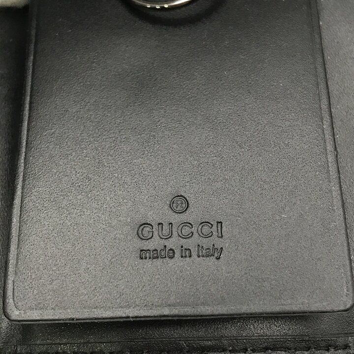 新品未使用品　箱付き　GUCCI グッチ　キーケース　レザー×キャンバス　GG柄 未使用保管 GUCCI グッチ GG キャンバス ロゴ レザー キーケース 6連