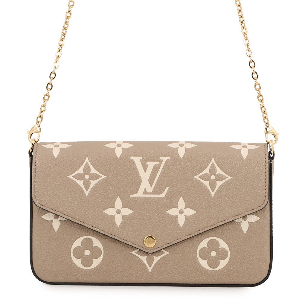 LOUIS VUITTON ルイヴィトン M82610 チェーンショルダー 2way クラッチ ポシェット・フェリシー モノグラムアンプラント レザー ショルダーバッグ グレージュ レディース ルイヴィトン ショルダーバッグ モノグラム・アンプラント ポシェット