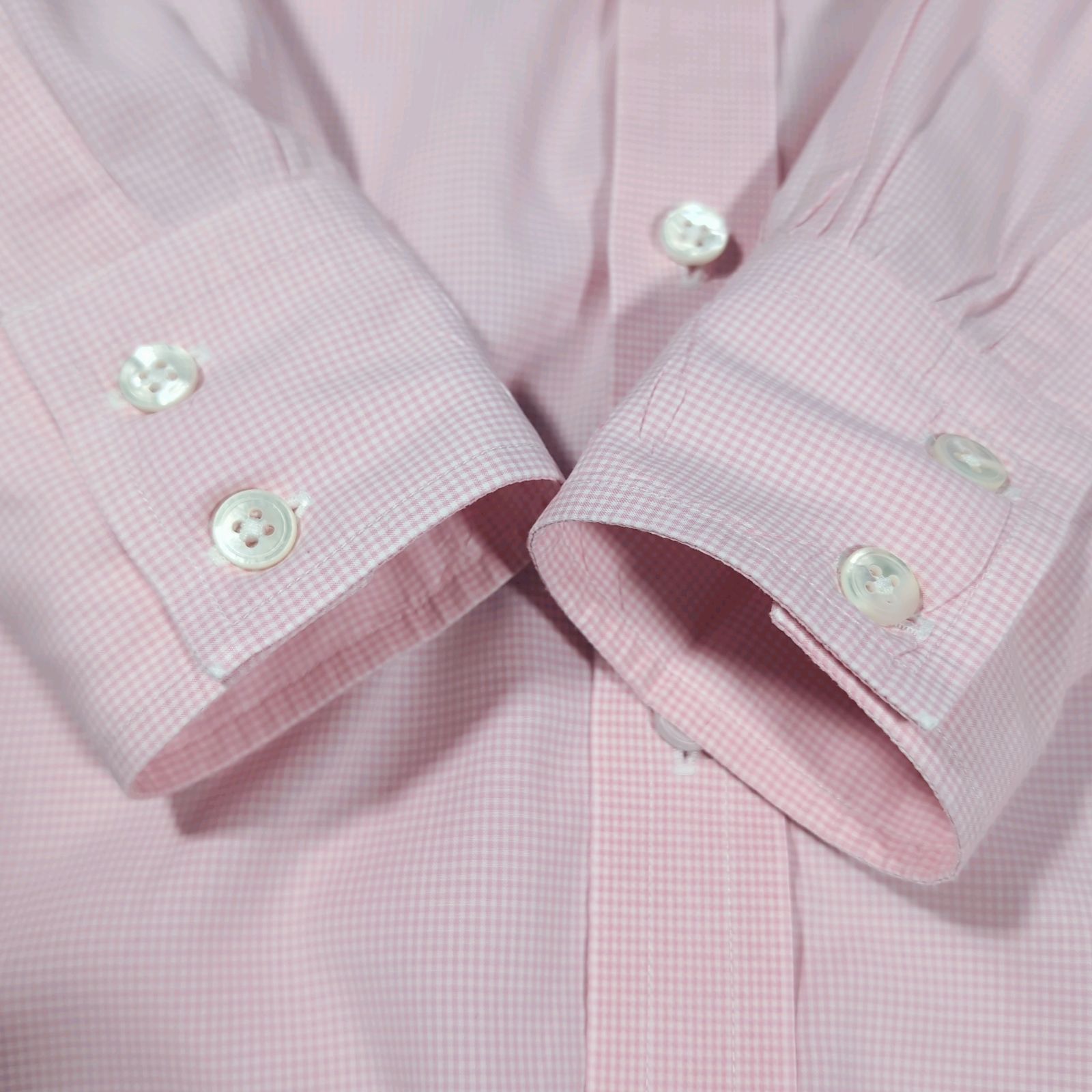 TURNBULL & ASSER BESPOKE ツーボタンカフス マイクロ ギンガム