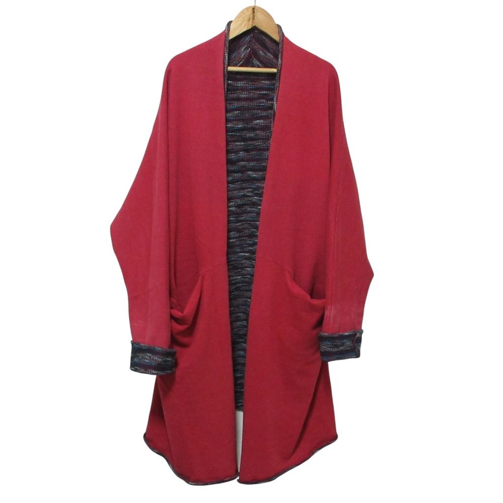 良品 TAMAKI NIIME 玉木新雌 タマキニイメ リバーシブル ロング カーディガン ネイビー レッド  レディース 古着 中古 USED 良品 TAMAKI NIIME 玉木新雌 タマキニイメ リバーシブル ロング