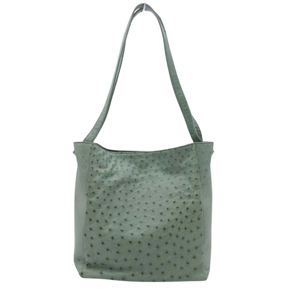 美品 no brand ノーブランド JRA認定 オーストリッチ ハンドバッグ 