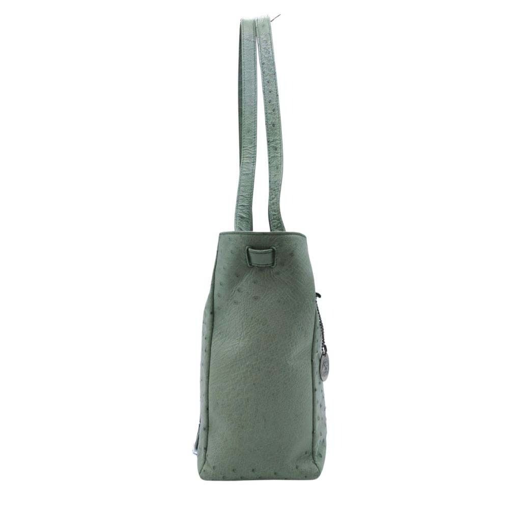 美品 no brand ノーブランド JRA認定 オーストリッチ ハンドバッグ 
