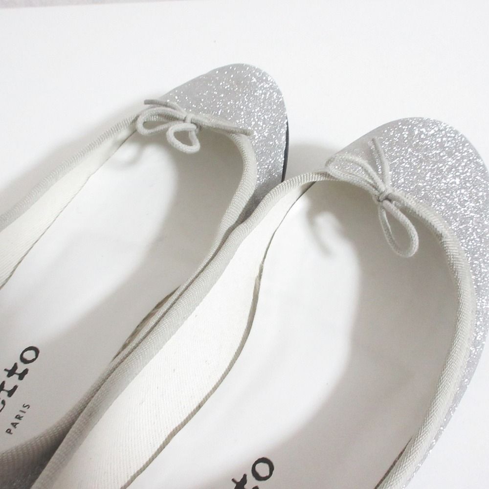 良品 repetto レペット Cendrillon グリッター バレリーナ バレエシューズ パンプス サイズ37 23.5cm程度 シルバー レディース 古着 中古 USED 良品 repetto レペット Cendrillon グリッター バレリーナ バレエ