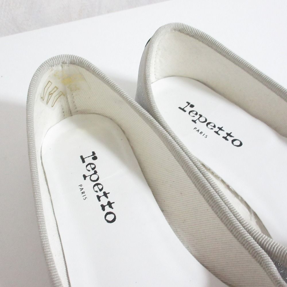 良品 repetto レペット Cendrillon グリッター バレリーナ バレエシューズ パンプス サイズ37 23.5cm程度 シルバー レディース 古着 中古 USED 良品 repetto レペット Cendrillon グリッター バレリーナ バレエ