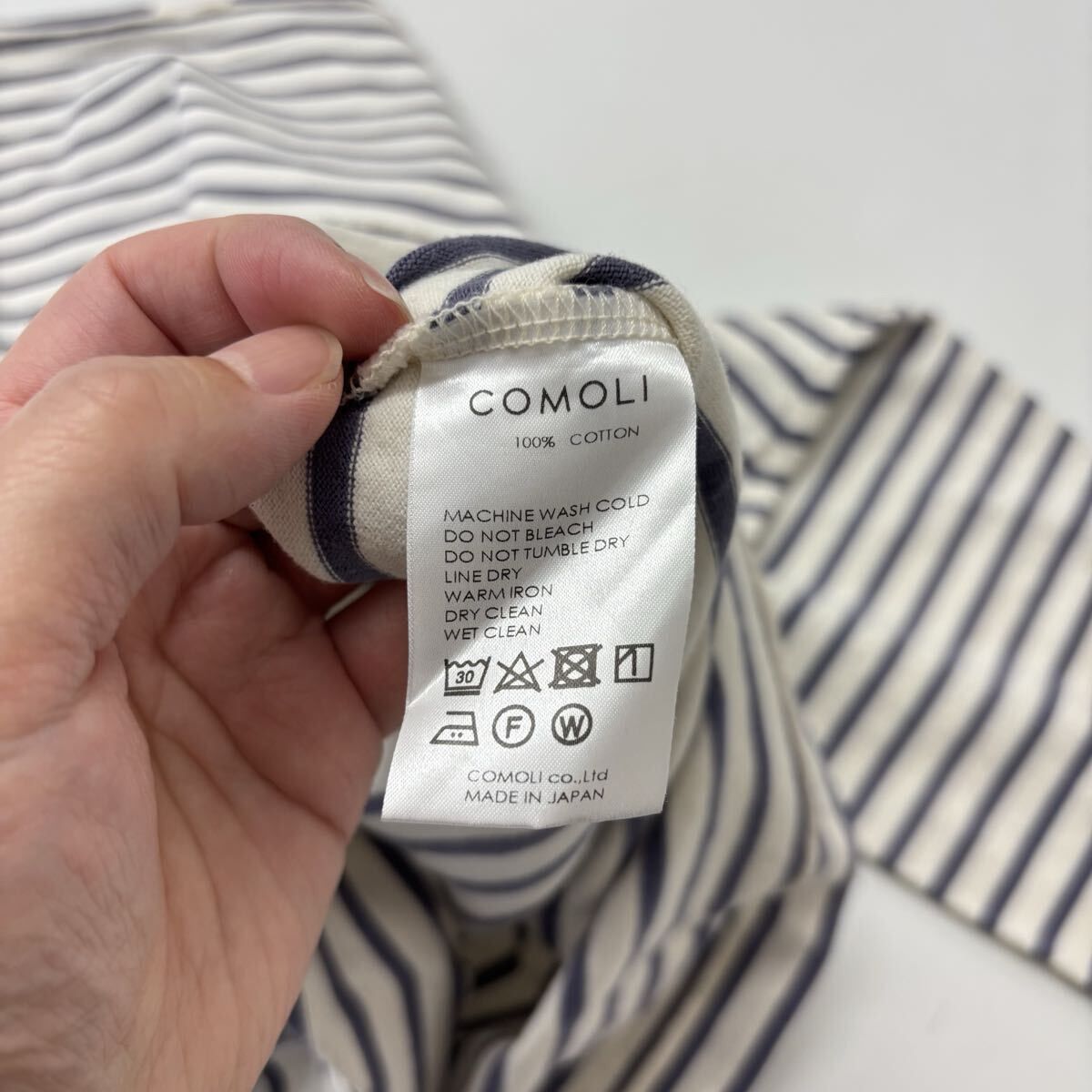 19ss 2019 COMOLI コモリ ボーダー ボートネック バスクシャツ MADE IN