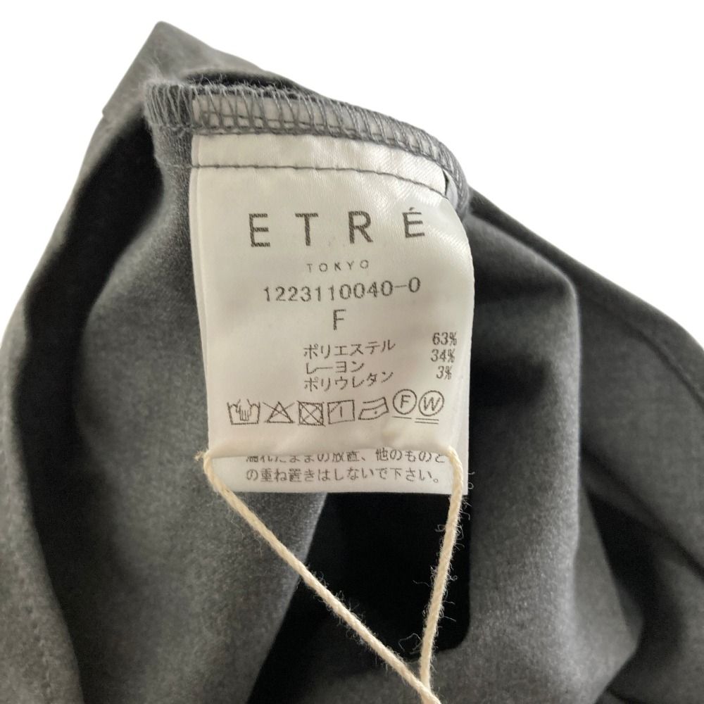 未使用 23SS ETRE TOKYO エトレトウキョウ クルーネックポイントステッチ プルオーバー ブラウス サイズF グレー  レディース 古着 中古 USED 未使用 23SS ETRE TOKYO エトレトウキョウ クルーネックポイント
