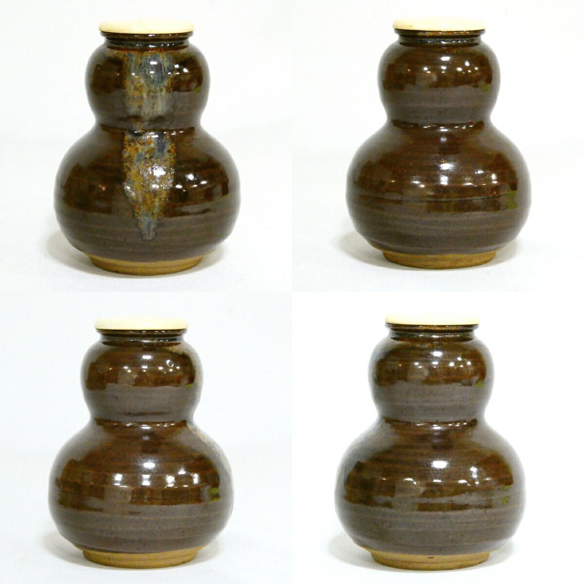 訳あり特価品！！】平安 万代喜山作 瓢茶入 茶道具【中古 美品