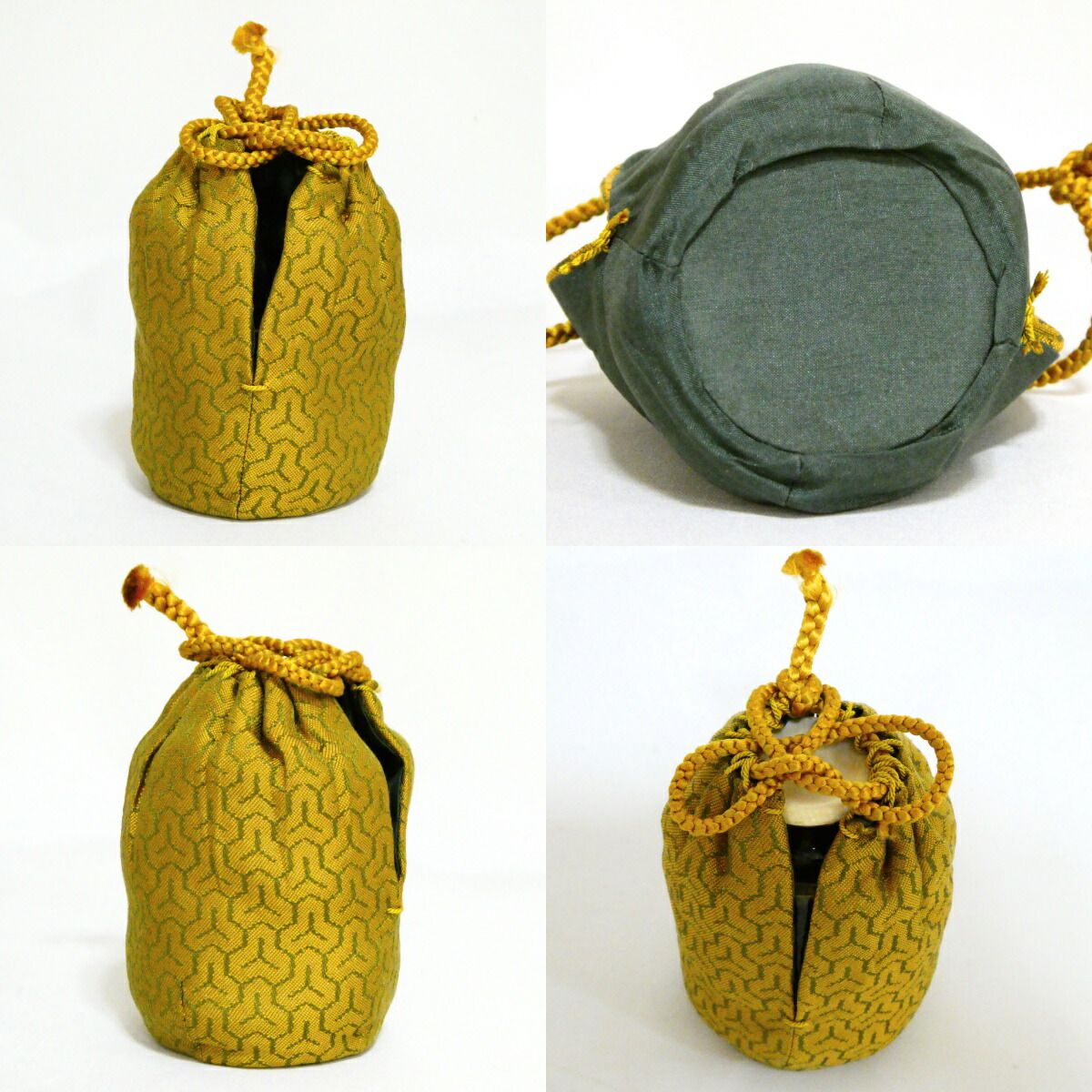 瀬戸金華山・中興名物写】松本鐵山作 広沢金華山 茶入 剣先緞子 茶道具