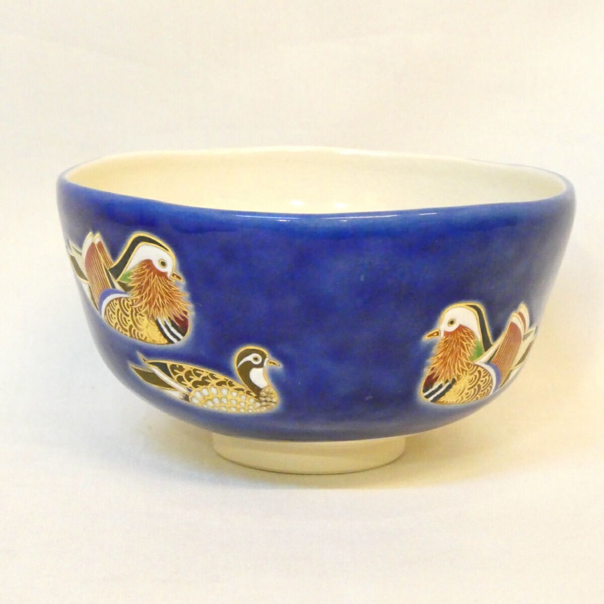 ♥瑪瑙　茶碗　φ１４０ｍｍ　桐箱付き　骨董　古玩　中国 四月の特売品】眞葛焼 宮川香斎(真葛香斎)作 鴛鴦之絵 茶碗 茶道具