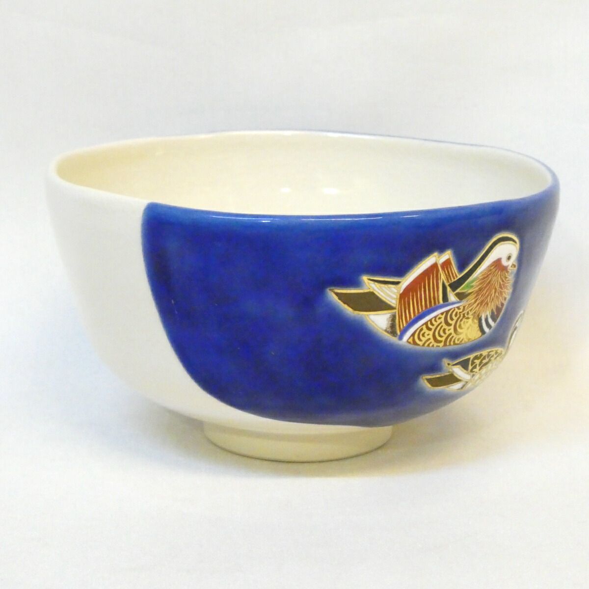 ♥瑪瑙　茶碗　φ１４０ｍｍ　桐箱付き　骨董　古玩　中国 四月の特売品】眞葛焼 宮川香斎(真葛香斎)作 鴛鴦之絵 茶碗 茶道具