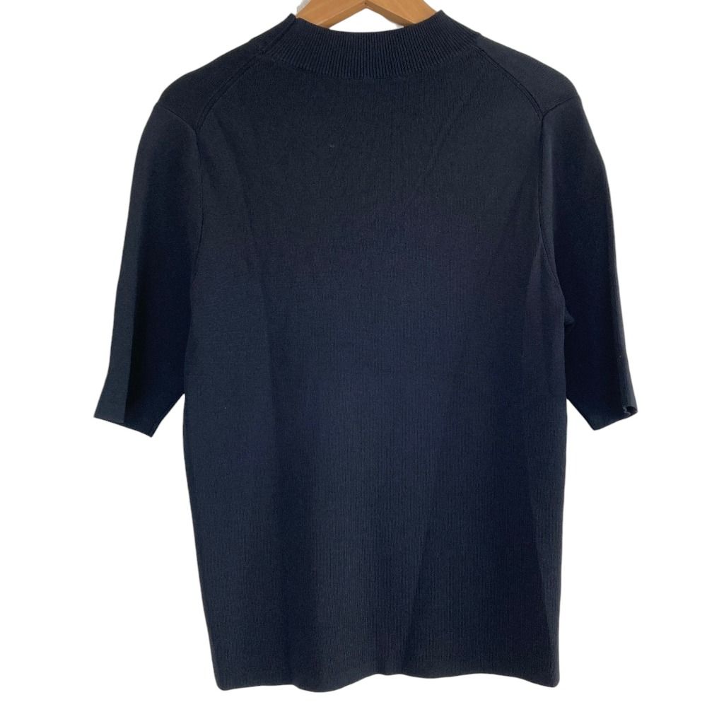 良品 24SS allureville アルアバイル 総針モックネック5分袖プルオーバー ニット 2 ブラック レディース 古着 中古 USED allureville - 良品 24SS allureville アルアバイル 総針モックネック5