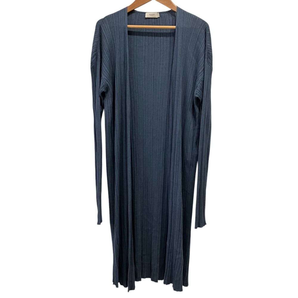 美品 AGNONA アニオナ コットンシルク ニットロングカーディガン M ブルー レディース 古着 中古 USED 美品 AGNONA アニオナ コットンシルク ニットロングカーディガン M