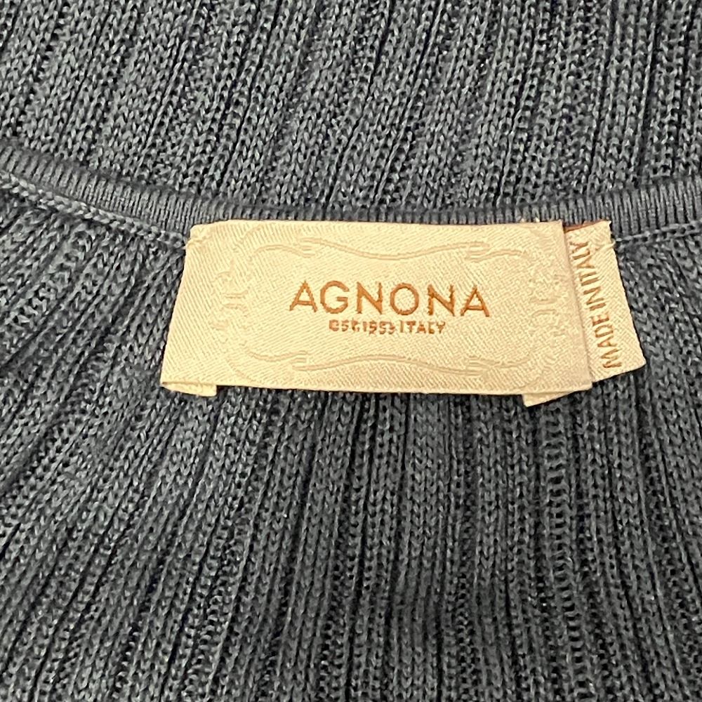 美品 AGNONA アニオナ コットンシルク ニットロングカーディガン M ブルー レディース 古着 中古 USED 美品 AGNONA アニオナ コットンシルク ニットロングカーディガン M