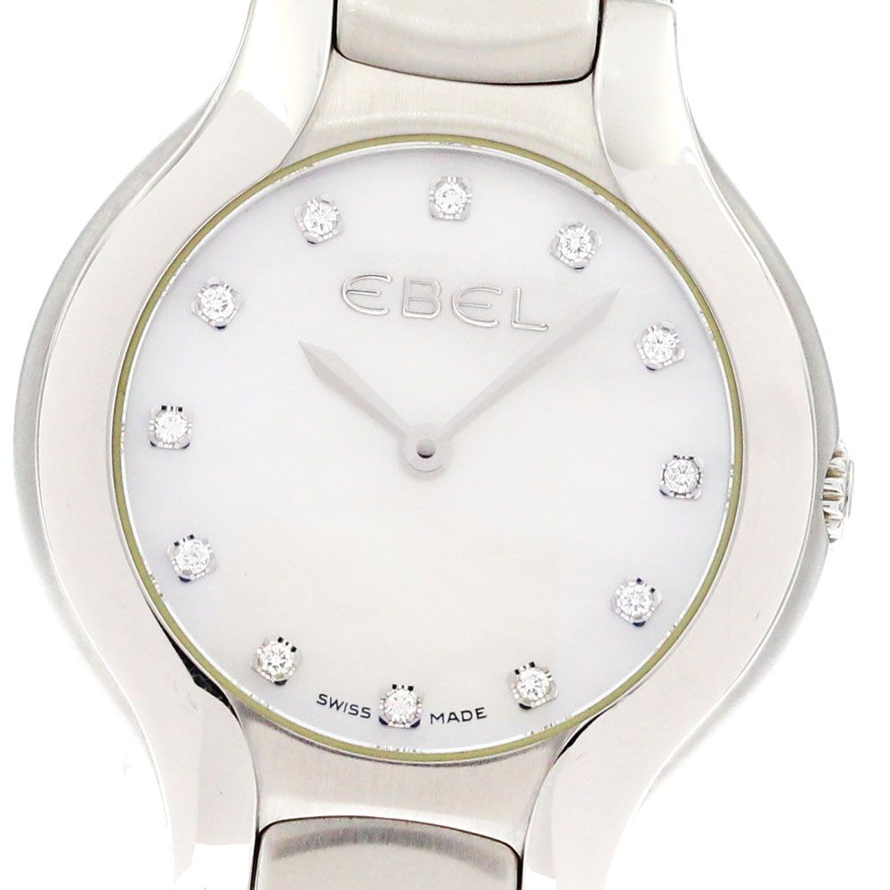 エベル EBEL E9256N22 ベルーガ 12Pダイヤ クォーツ レディース 良品 