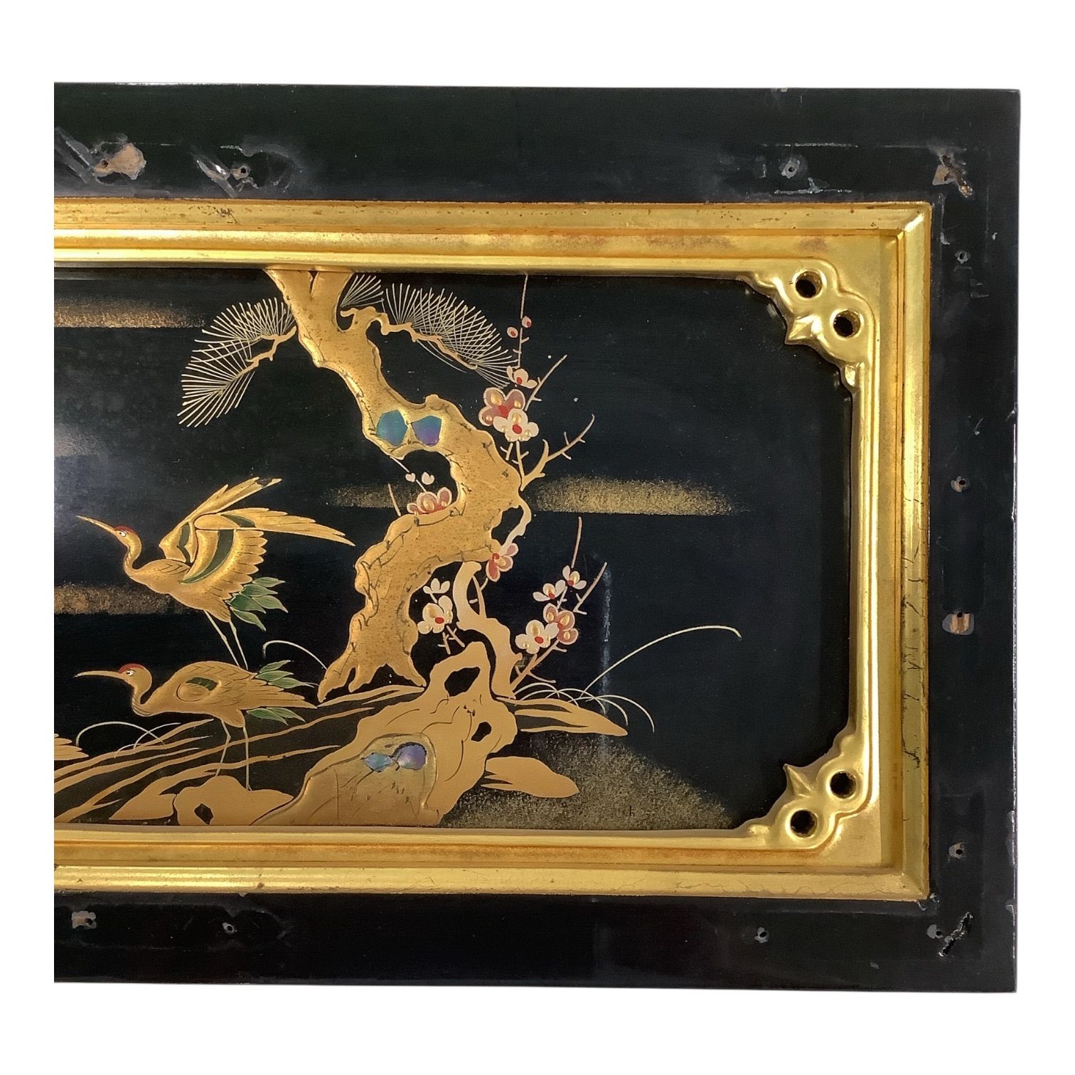 蒔絵2枚セット 鶴 螺鈿細工 伝統工芸 金箔 traditional Japanese