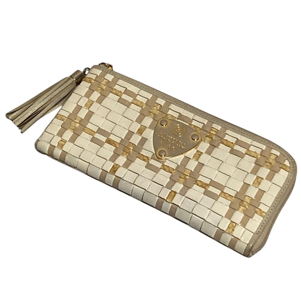 【美品】ATAO アタオ リモ メッシュ 長財布 L字 ファスナー 編み込み 良品 ATAO アタオ limo リモ ルーク メッシュ 編み込み レザー L字