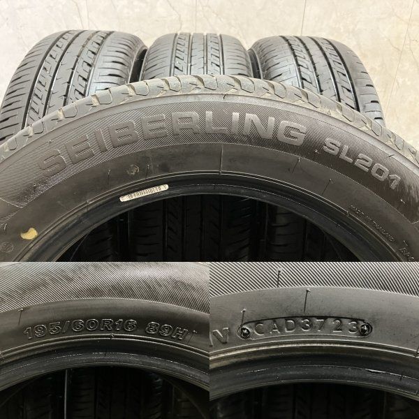 SEIBERLING SL201 195/60R16 16インチ 夏タイヤ 4本 23年製 バリ溝