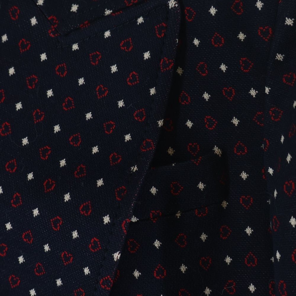 GUCCI (グッチ) 17SS ハート柄 テーラードジャケット ネイビー 498028