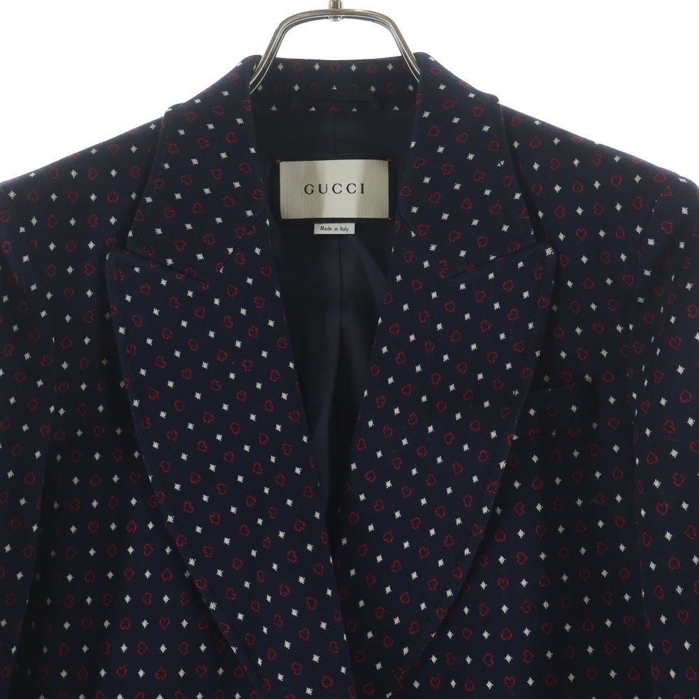 gucci レザーテーラードジャケット 中古・古着通販】GUCCI (グッチ) レザーテーラードジャケット ブラック