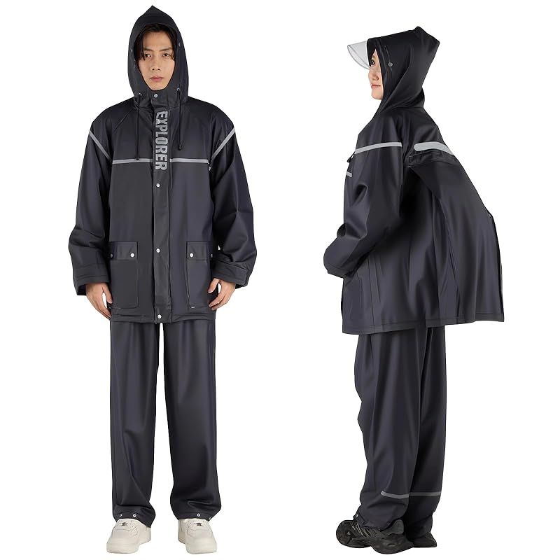 【新品】 [Hanndibct] 【強力防水構造＆豪雨対応】レインウェア 上下セット 40Lの大型リュック対応 レインスーツ メンズ レディース レインコート 自転車 バイク 透湿 防水 雨合羽 カッパ 雨具 超撥水 梅雨対策 ゴルフ 登山 通勤 通学 男 1