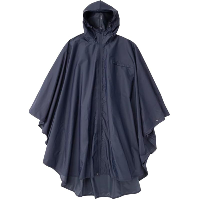 【新品】 ビコーズ because レインコート レインウェア 雨具 合羽 撥水 収納袋付 ポリエステル 男女兼用 オーバーサイズ おしゃれ ネイビー U-DAY ポンチョ 1