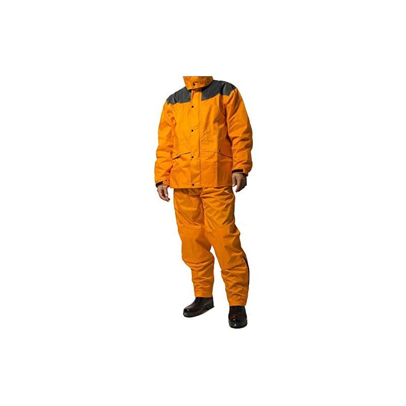 【新品】 [マック] レインスーツ 上下 メンズ (耐水圧:20000mmH2O) (肩/股下 補強加工) (袖口調節機能) (袖裏地メッシュ加工) LL オレンジ AS-5400-LL 1
