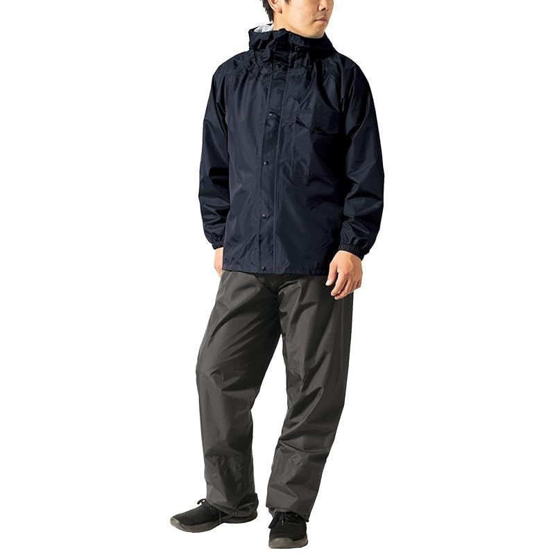 【新品】 AITOZ(アイトス) SAFETY HOOD レインスーツ(男女兼用)(AS-5120) 春夏用 ネイビー AZ56208 008 3L 1