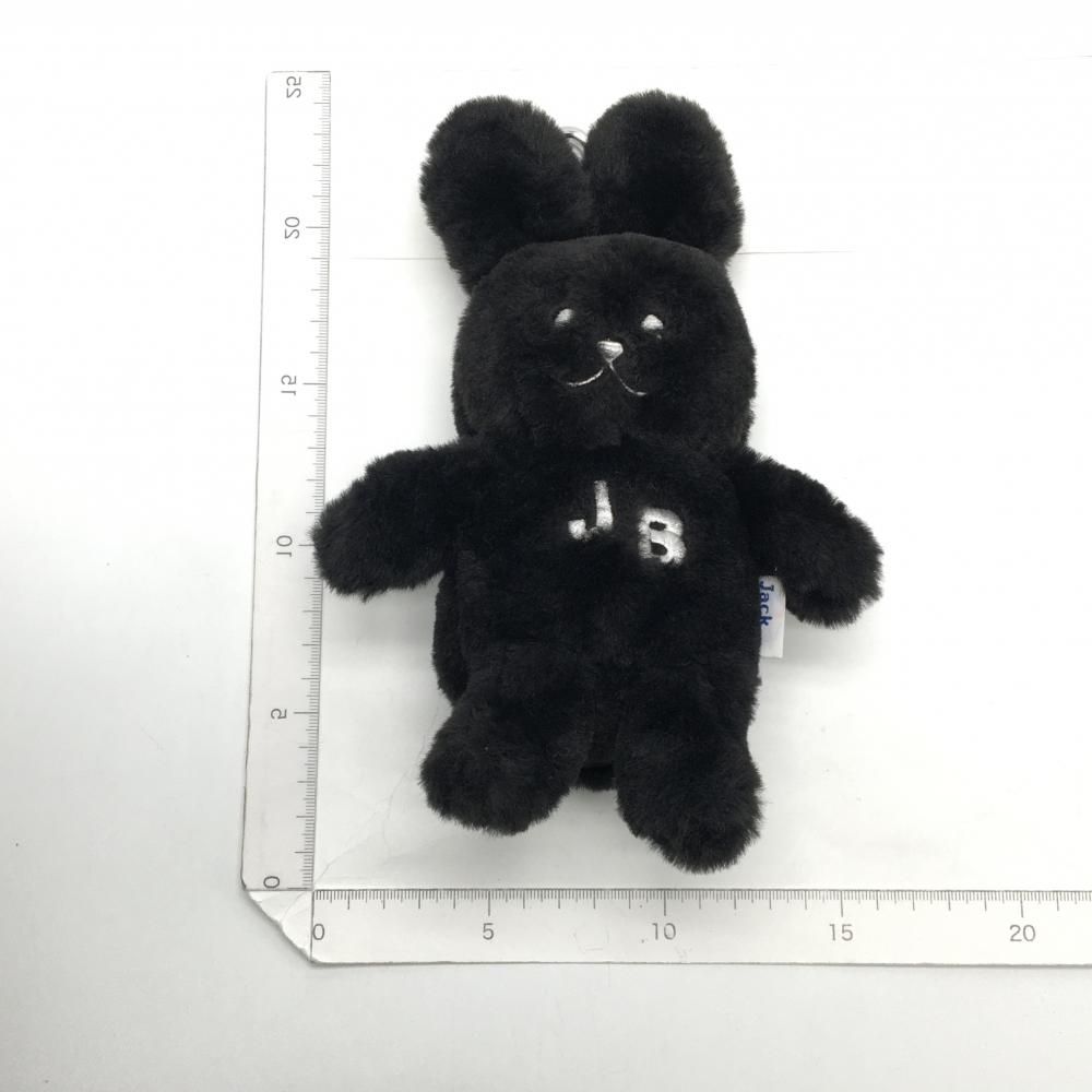 【超美品】ジャックバニー ボールポーチ 黒 ウサギぬいぐるみ カラビナ付 小物入れ ゴルフ Jack Bunny