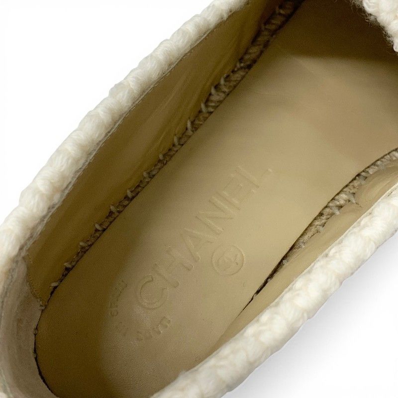 シャネル CHANEL フラットシューズ 靴 シューズ ファブリック レザー