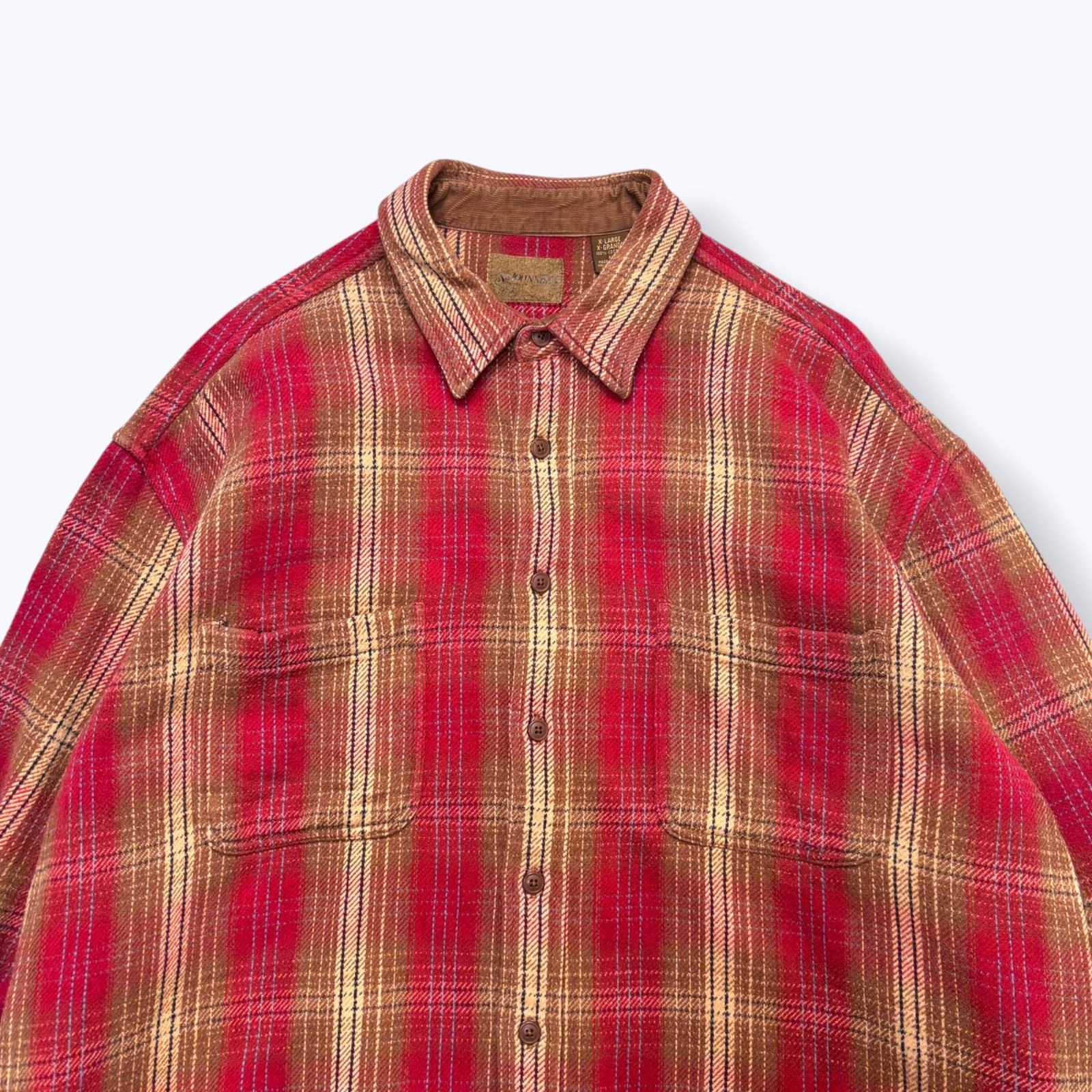 90s ST JOHN'S BAY Heavy Flannel Shirts 【XL】 90年代 セント