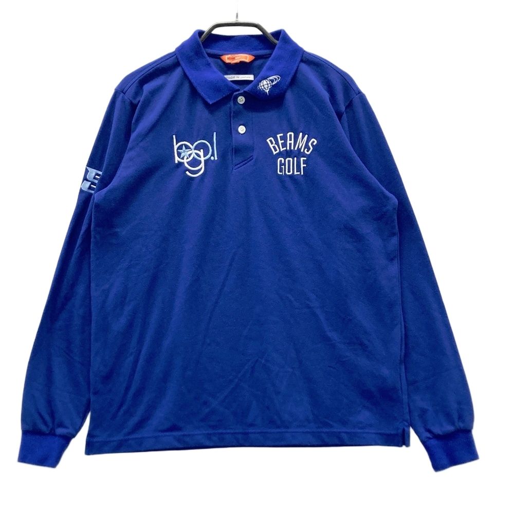 サイズ：M BEAMS GOLF ビームスゴルフ 長袖ポロシャツ ブルー系