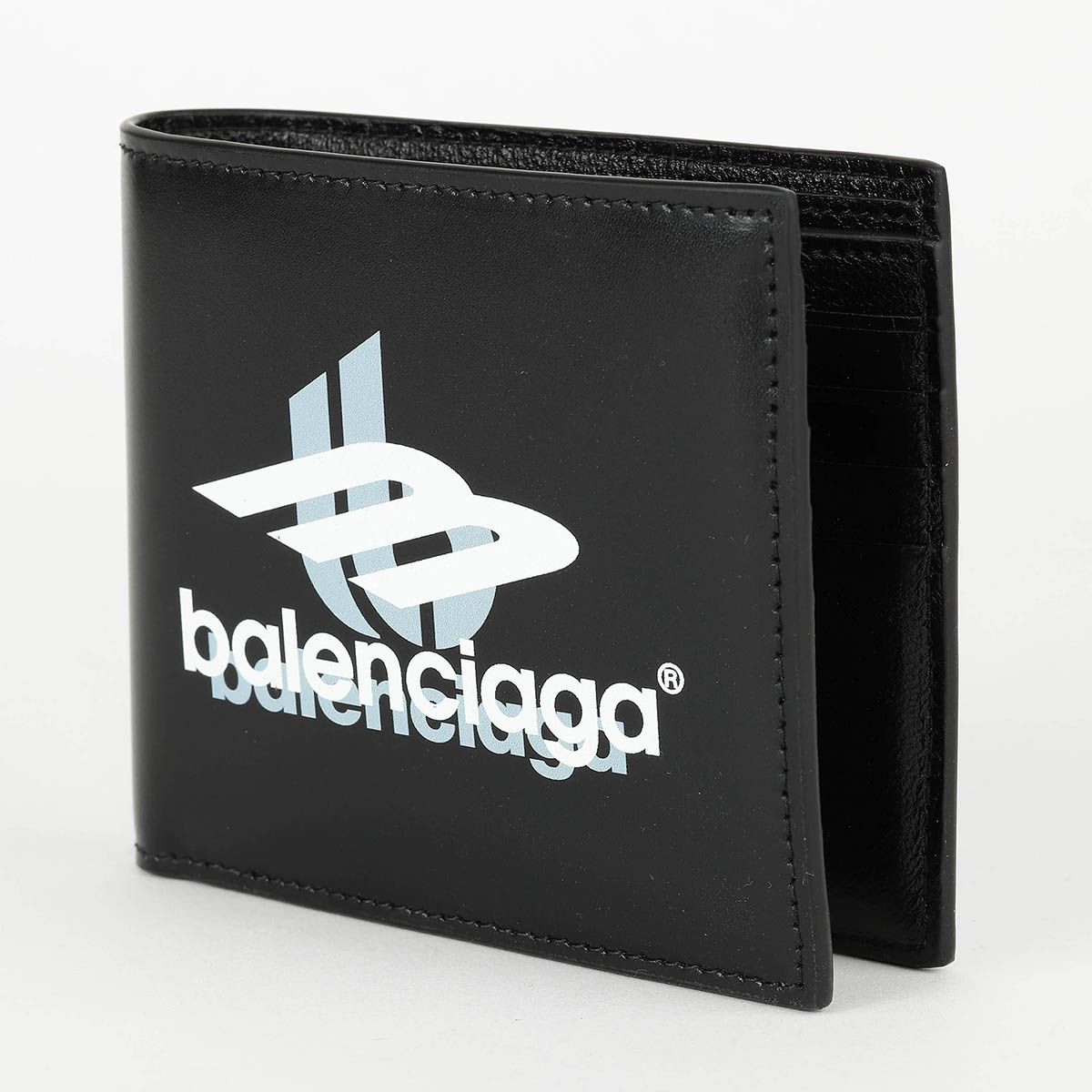 新品 バレンシアガ BALENCIAGA 2つ折り財布 スポーツ ロゴ ブラック 